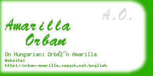 amarilla orban business card